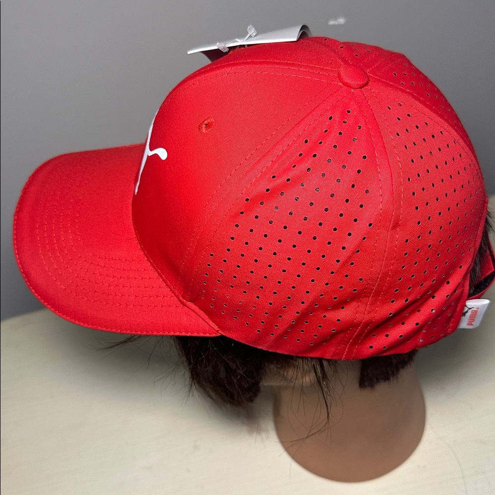 Puma new Bold Red breathable athletic Hat - Picture 4 of 9
